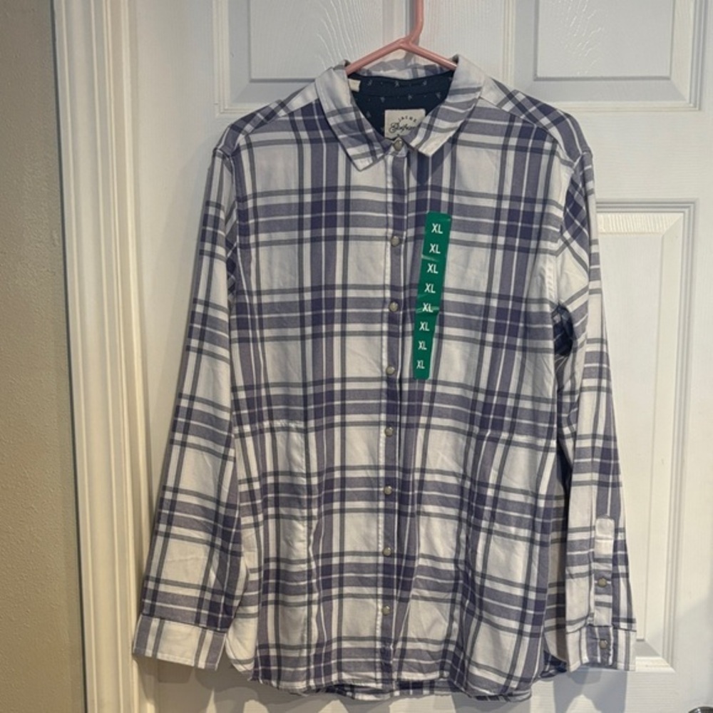 Jachs Navy and White Checkered Shirt